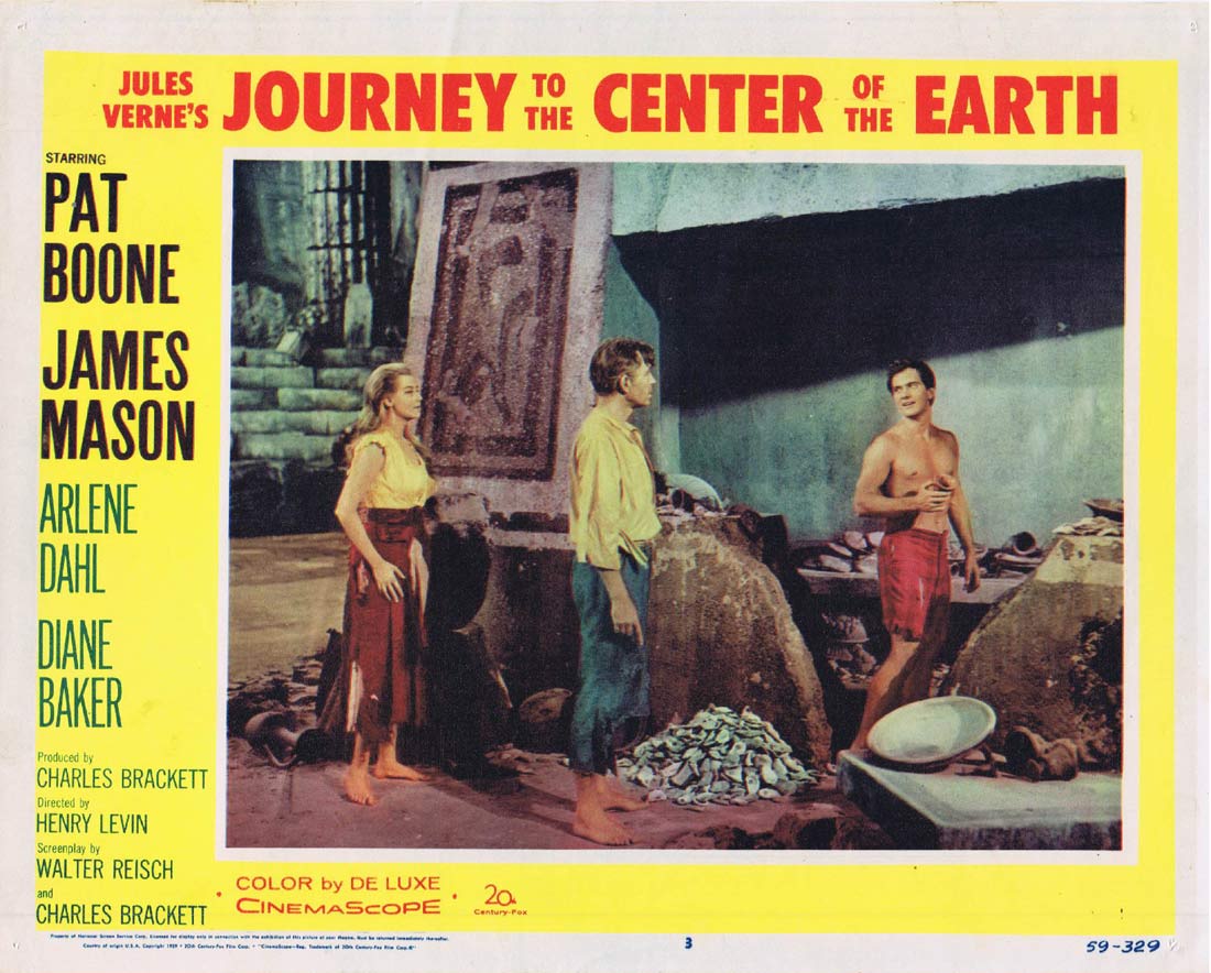 JOURNEY TO THE CENTER OF THE EARTH Original Lobby Card 3 James Mason 1959 Sci Fi Classic