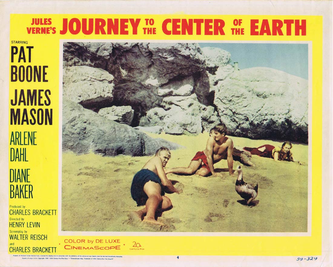 JOURNEY TO THE CENTER OF THE EARTH Original Lobby Card 4 James Mason 1959 Sci Fi Classic