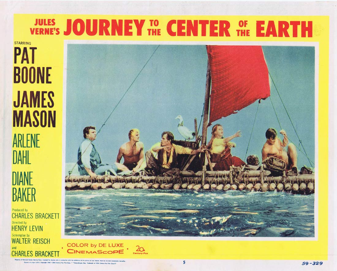 JOURNEY TO THE CENTER OF THE EARTH Original Lobby Card 5 James Mason 1959 Sci Fi Classic