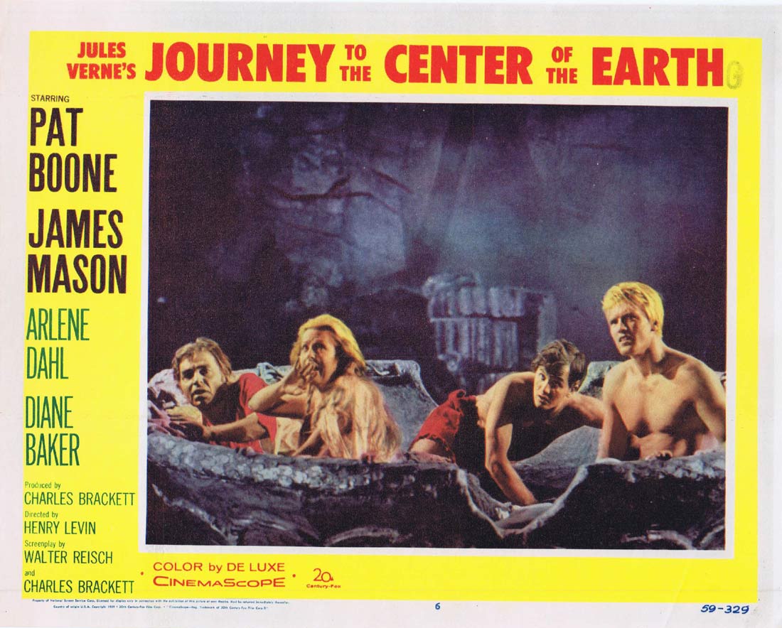 JOURNEY TO THE CENTER OF THE EARTH Original Lobby Card 6 James Mason 1959 Sci Fi Classic