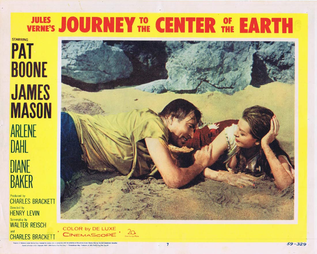 JOURNEY TO THE CENTER OF THE EARTH Original Lobby Card 7 James Mason 1959 Sci Fi Classic