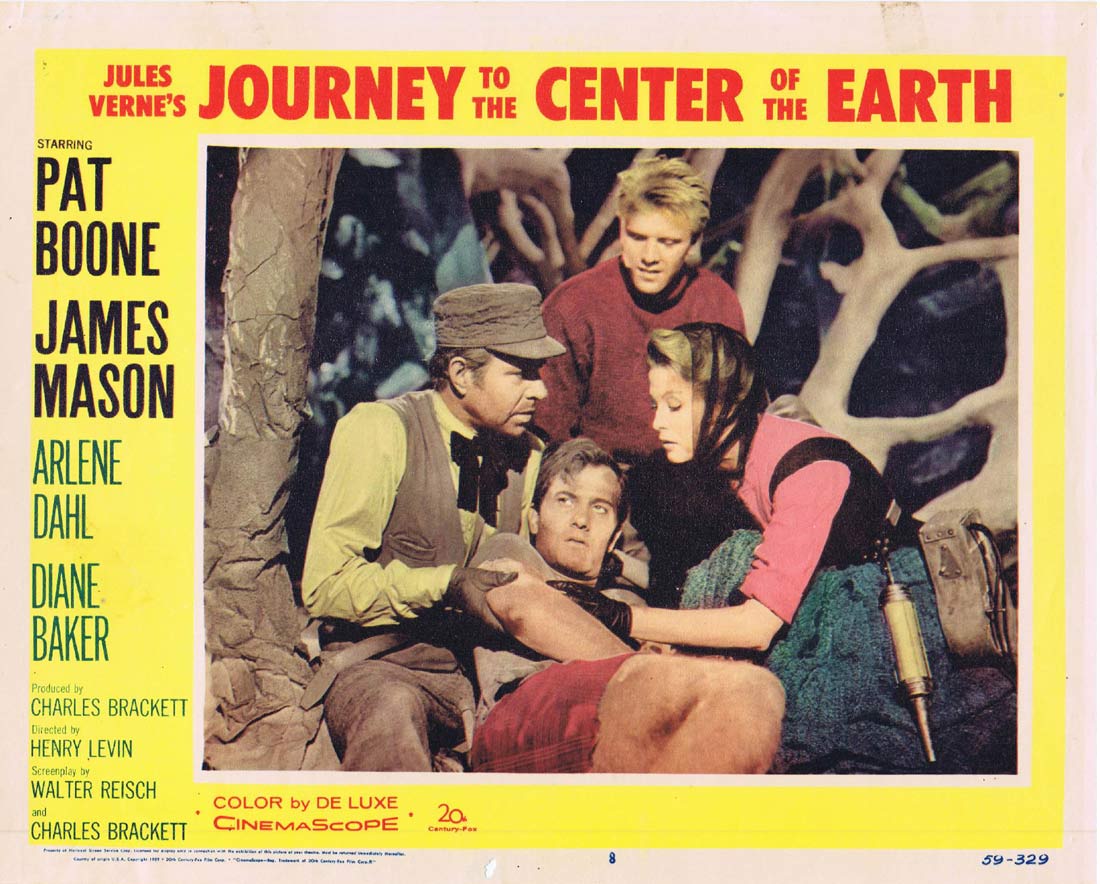 JOURNEY TO THE CENTER OF THE EARTH Original Lobby Card 8 James Mason 1959 Sci Fi Classic