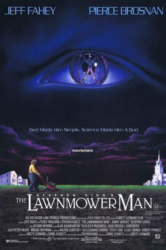 THE LAWNMOWER MAN Original DS Daybill Movie Poster Pierce Brosnan Jeff Fahey