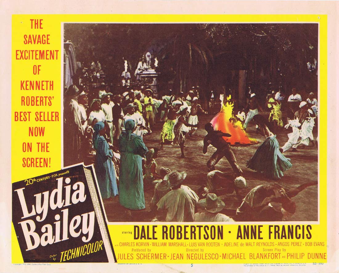 LYDIA BAILEY Original Lobby Card 5 Dale Robertson Anne Francis