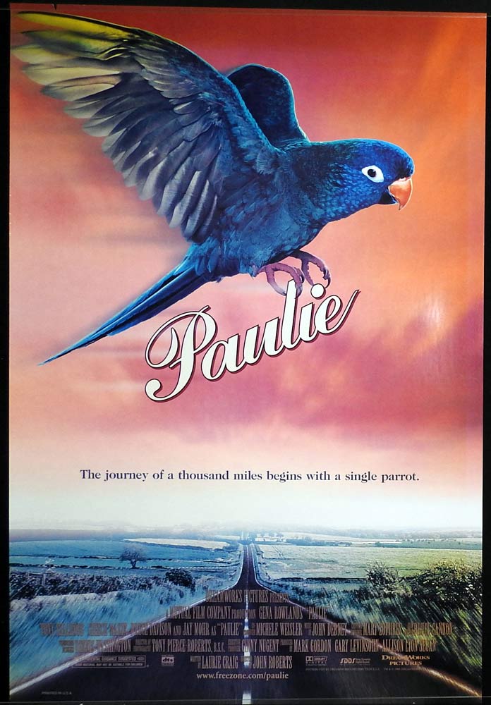 PAULIE Original US One Sheet Movie poster Tony Shalhoub Cheech Marin Gena Rowlands Hallie Eisenberg