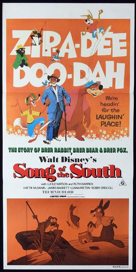 SONG OF THE SOUTH Original 1980sr Daybill Movie Poster Disney Classic