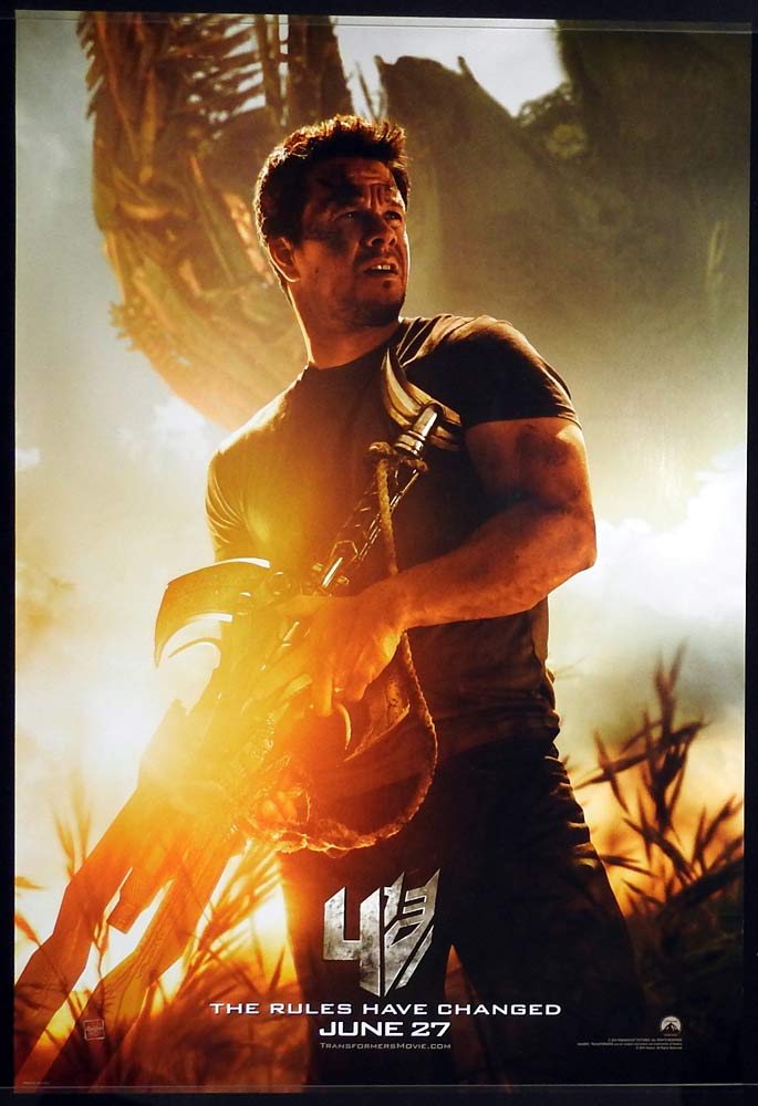 TRANSFORMERS Age of Extinction Original ADV US One Sheet Movie poster Mark Wahlberg