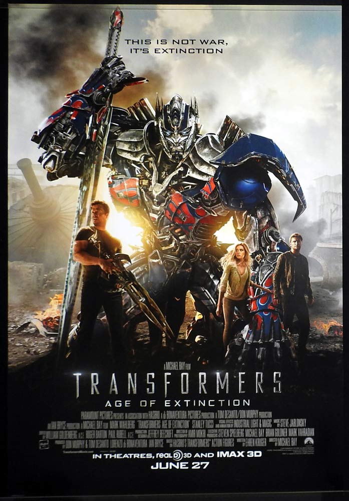 TRANSFORMERS Age of Extinction Original US One Sheet Movie poster Mark Wahlberg