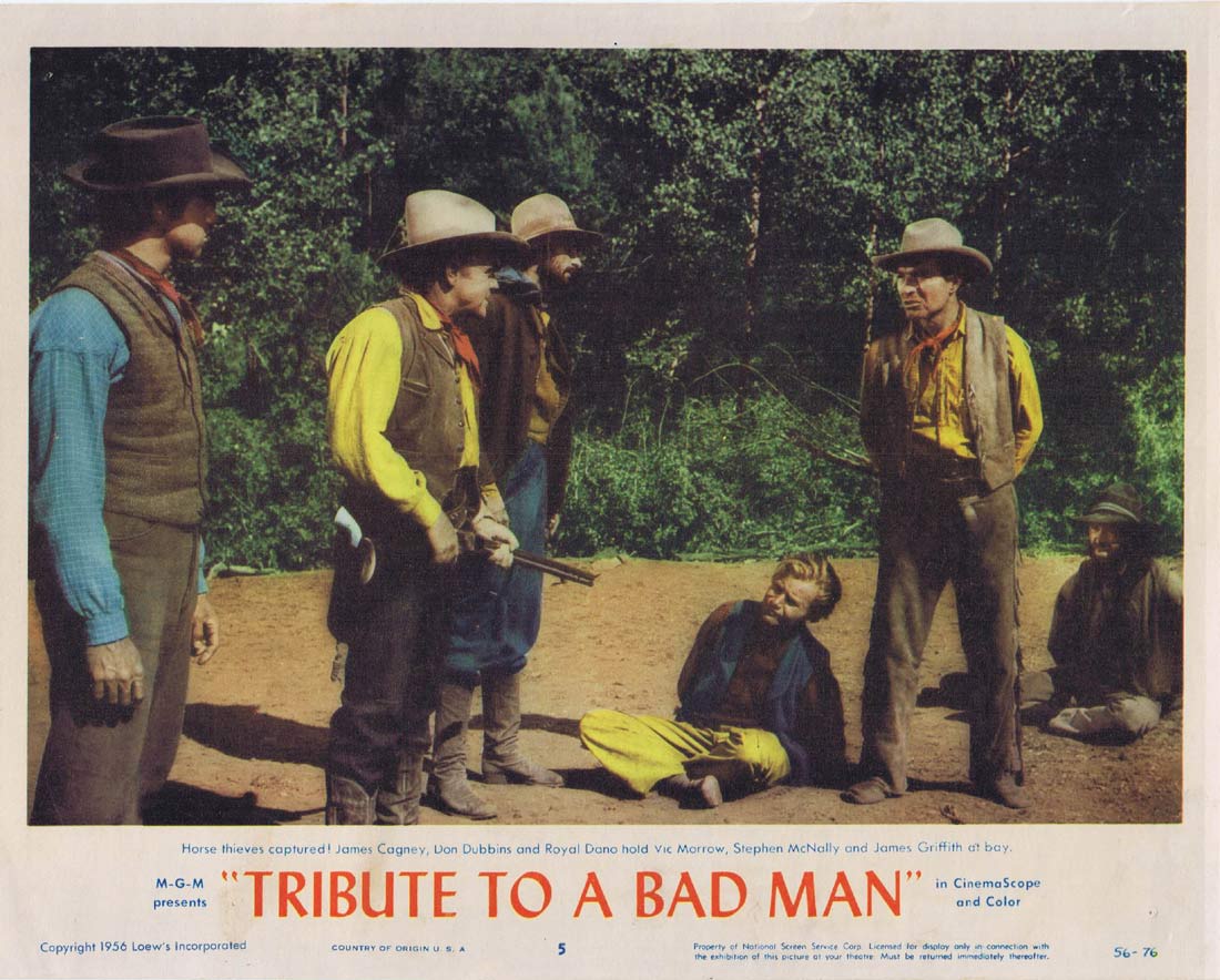TRIBUTE TO A BAD MAN Original Lobby Card 5 Robert Wise James Cagney