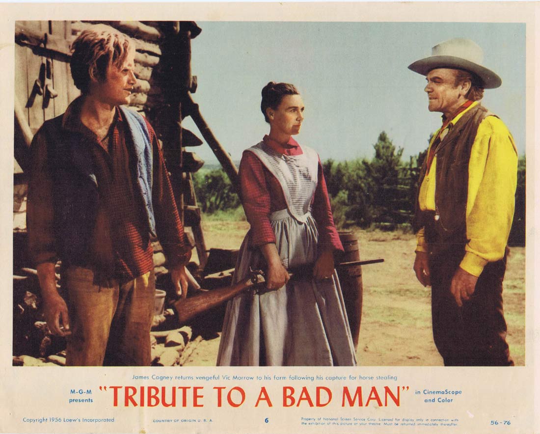 TRIBUTE TO A BAD MAN Original Lobby Card 6 Robert Wise James Cagney