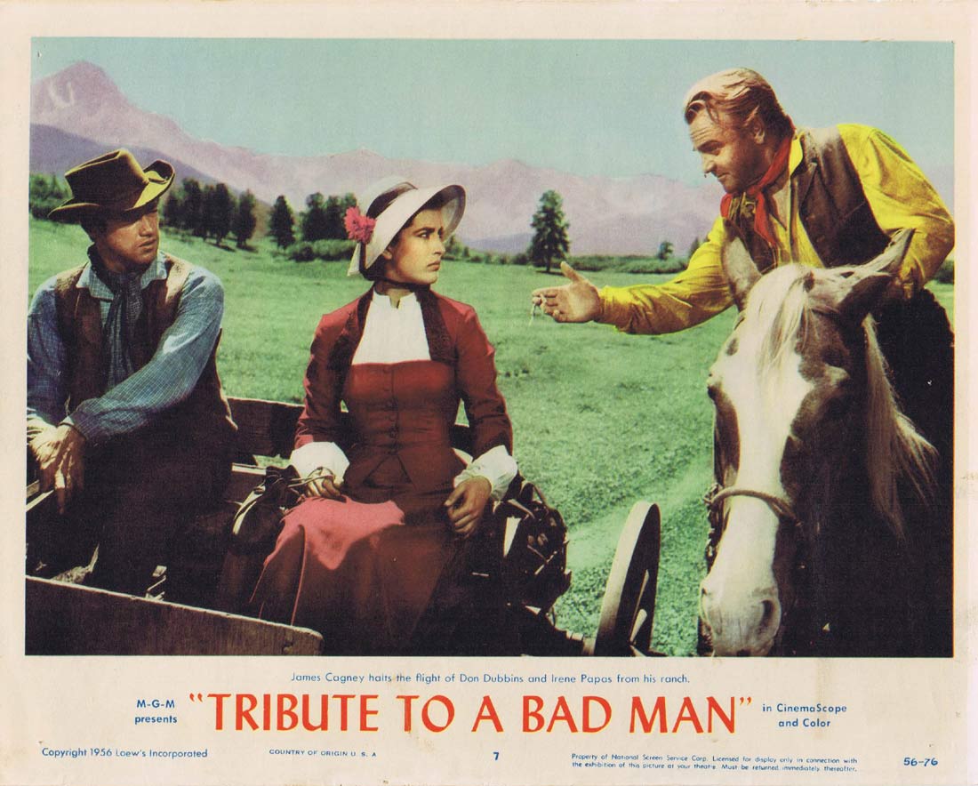 TRIBUTE TO A BAD MAN Original Lobby Card 7 Robert Wise James Cagney