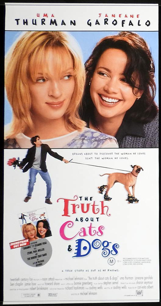 THE TRUTH ABOUT CATS AND DOGS Original Daybill Movie Poster Uma Thurman Janeane Garofalo