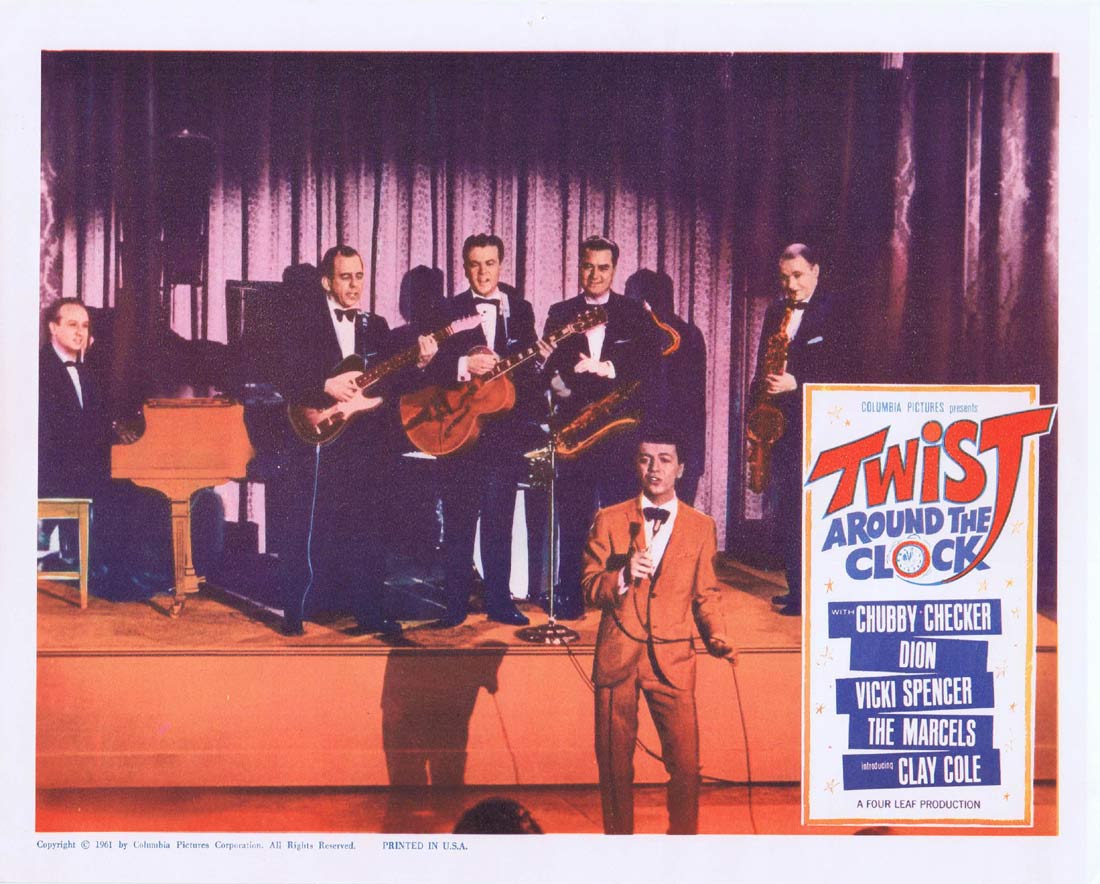 TWIST AROUND THE CLOCK Original Lobby Card 3 Chubby Checker Dion Vicki Spencer