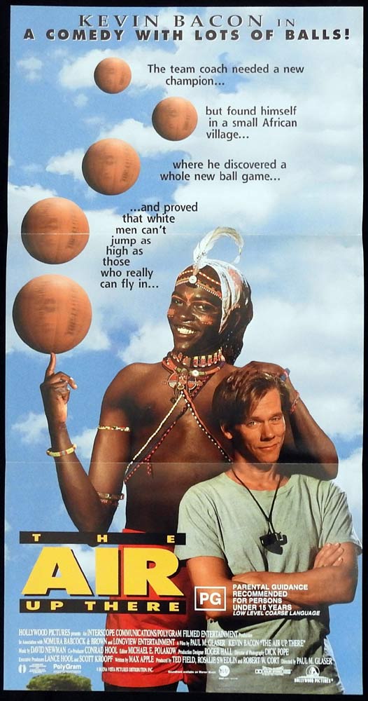 THE AIR UP THERE Original Daybill Movie poster Kevin Bacon