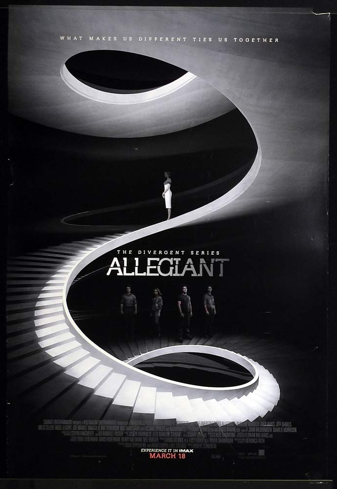 ALLEGIANT Original US One Sheet Movie poster Shailene Woodley Theo James Jeff Daniels