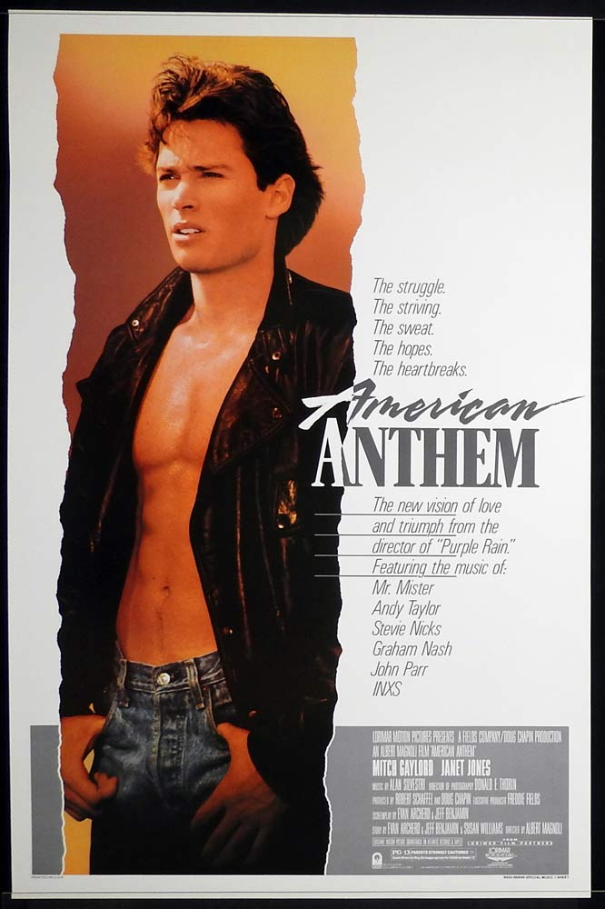 AMERICAN ANTHEM Original US One Sheet Movie poster Mitch Gaylord Janet Jones INXS