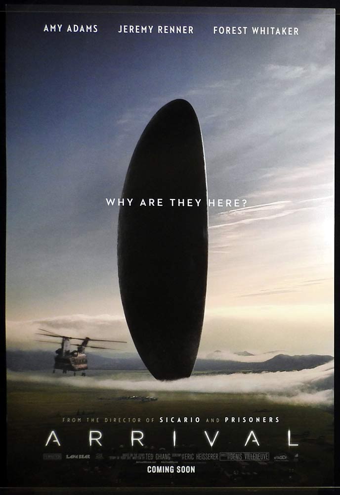 ARRIVAL Original US One Sheet Movie poster Amy Adams Jeremy Renner Forest Whitaker