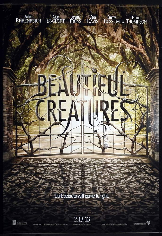 BEAUTIFUL CREATURES Original ADV US One Sheet Movie poster Alice Englert Alden Ehrenreich