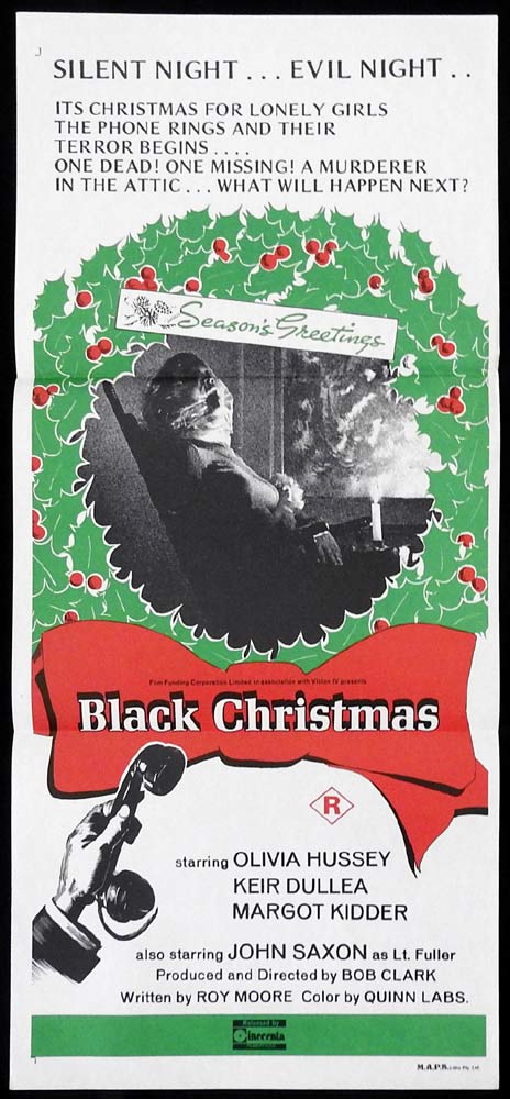 BLACK CHRISTMAS Original Daybill Movie poster Olivia Hussey Keir Dullea Horror Slasher