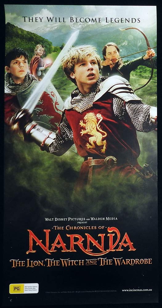 THE CHRONICLES OF NARNIA Original Daybill Movie Poster William Moseley Legends