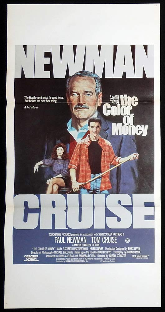 THE COLOR OF MONEY Original Daybill Movie poster Paul Newman Tom Cruise