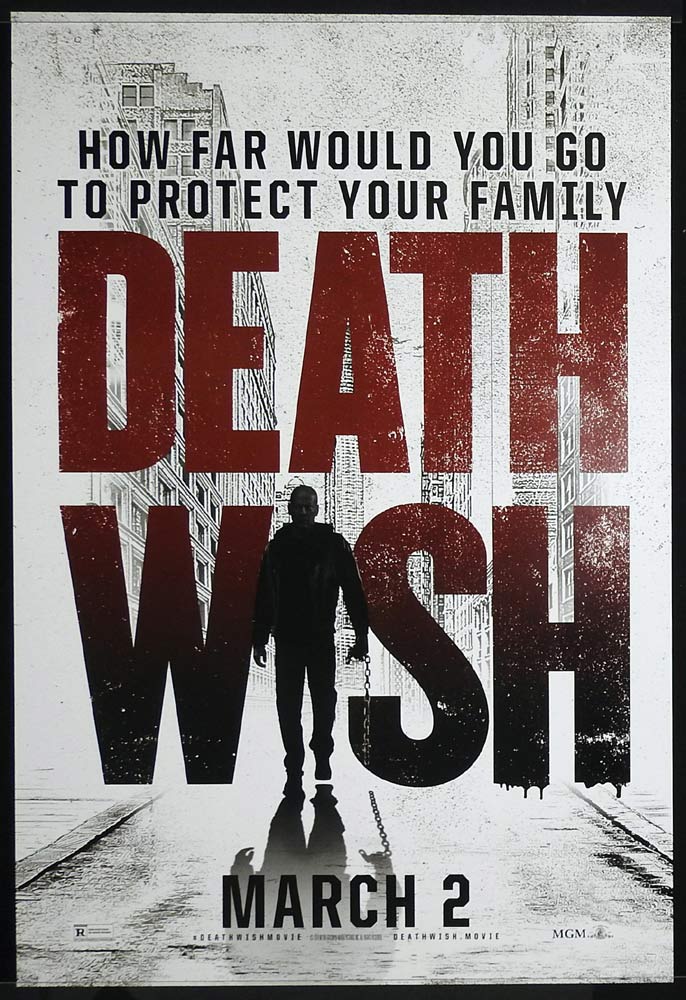 DEATH WISH Original ADV US One Sheet Movie poster Bruce Willis Vincent D’Onofrio Elisabeth Shue