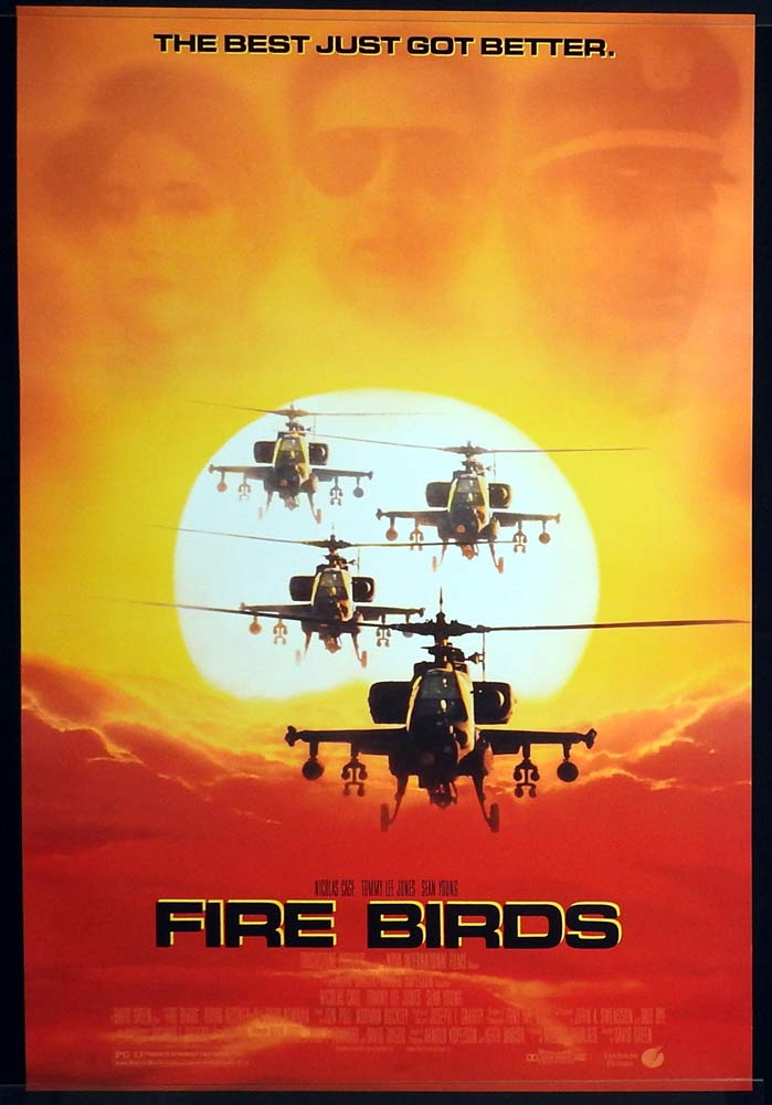 FIRE BIRDS Original US One Sheet Movie poster Nicolas Cage Tommy Lee Jones Sean Young