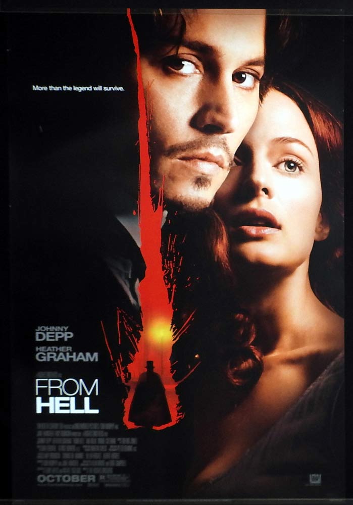 FROM HELL Original US One Sheet Movie poster Johnny Depp Heather Graham