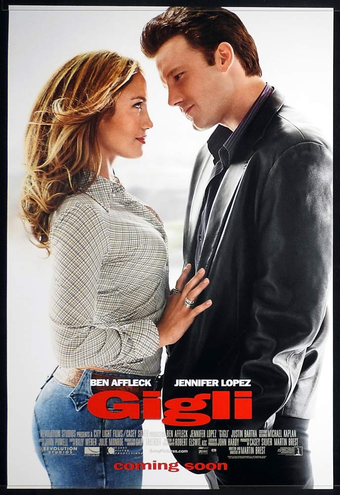 GIGLI Original US One Sheet Movie poster Ben Affleck Jennifer Lopez