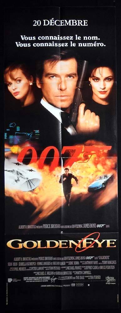 GOLDENEYE Original French Door Panel Movie Poster Pierce Brosnan James Bond Sean Bean
