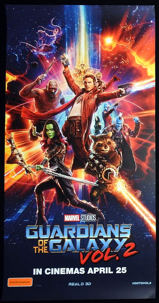 GUARDIANS OF THE GALAXY VOL 2 Original Daybill Movie Poster Vin Diesel Sylvester Stallone