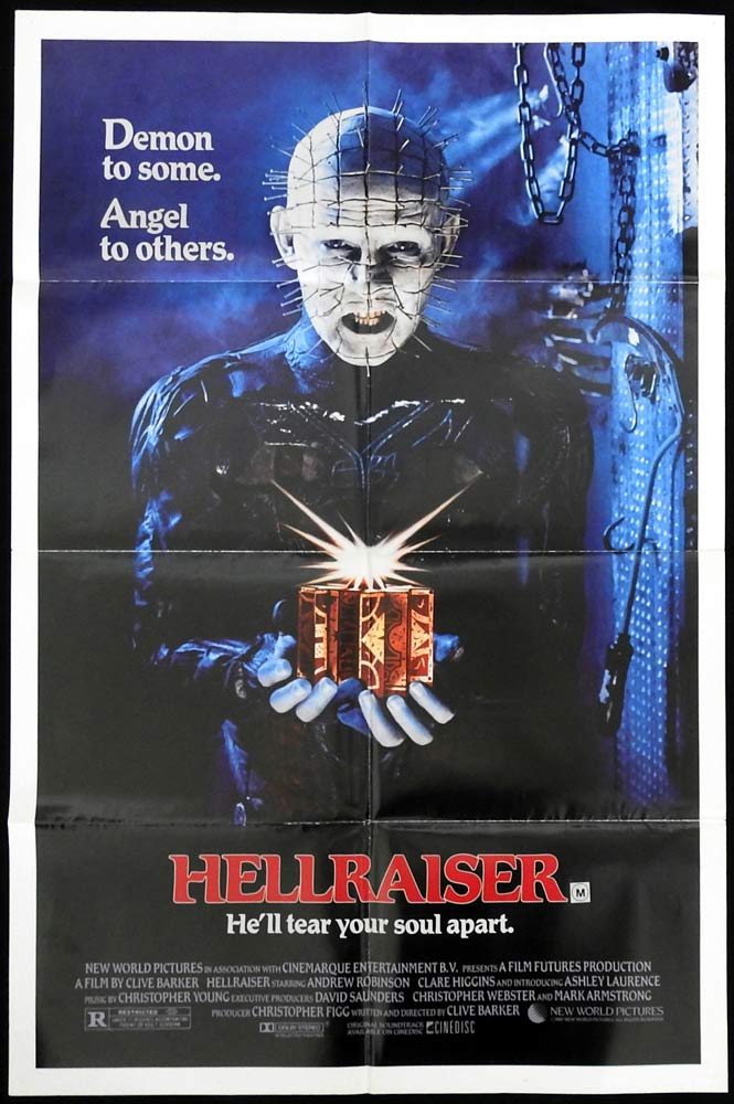 HELLRAISER Original One Sheet Movie poster Clive Barker Horror Classic