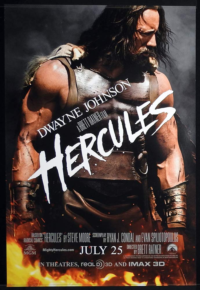 HERCULES Original ADV US One Sheet Movie poster Dwayne Johnson Ian McShane Rufus Sewell