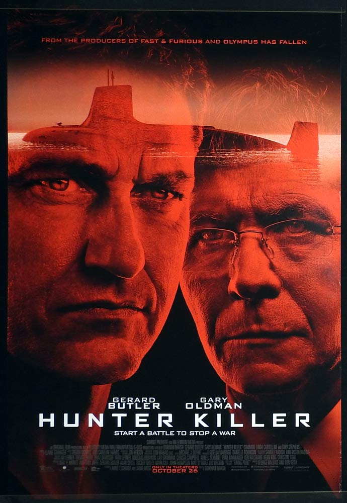 HUNTER KILLER One Sheet Movie poster Gerard Butler Gary Oldman