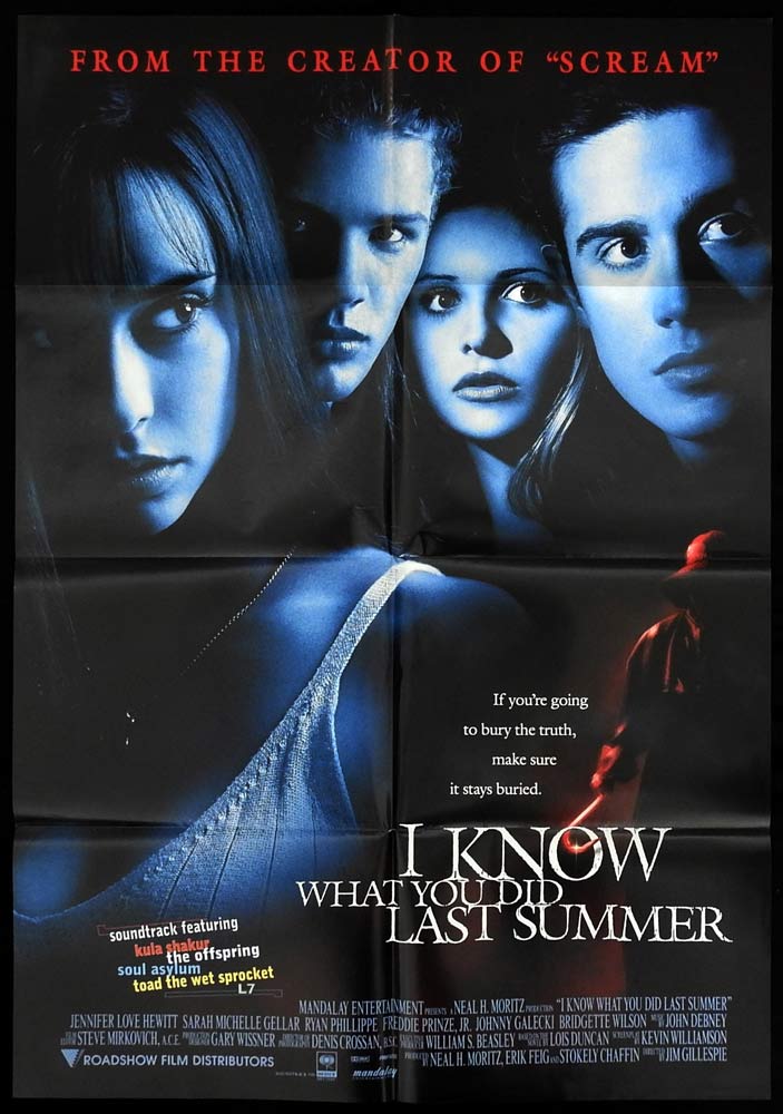 I KNOW WHAT YOU DID LAST SUMMER Original One Sheet Movie poster Jennifer Love Hewitt Sarah Michelle Gellar Ryan Phillippe