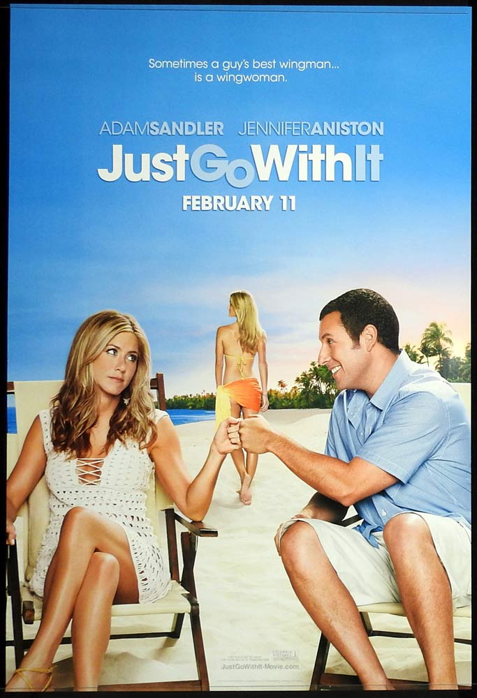 JUST GO WITH IT Original ADV US One Sheet Movie poster Adam Sandler Jennifer Aniston Nicole Kidman