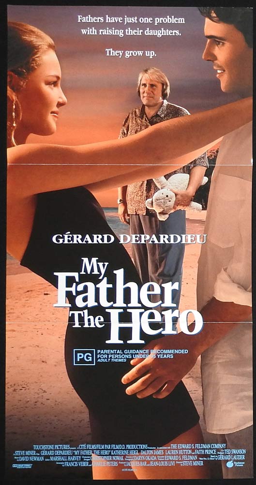 MY FATHER THE HERO Original Daybill Movie Poster Gérard Depardieu Katherine Heigl