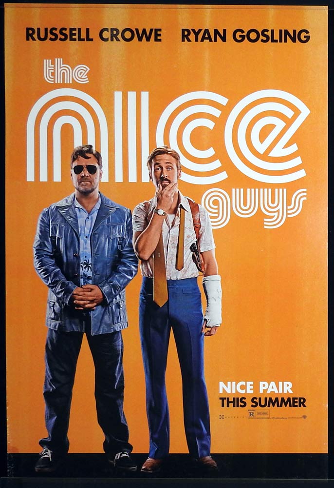 THE NICE GUYS Original One Sheet Movie Poster Russell Crowe Ryan Gosling Kim Basinger