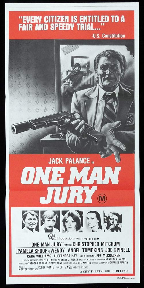 ONE MAN JURY Original daybill Movie poster Jack Palance Christopher Mitchum