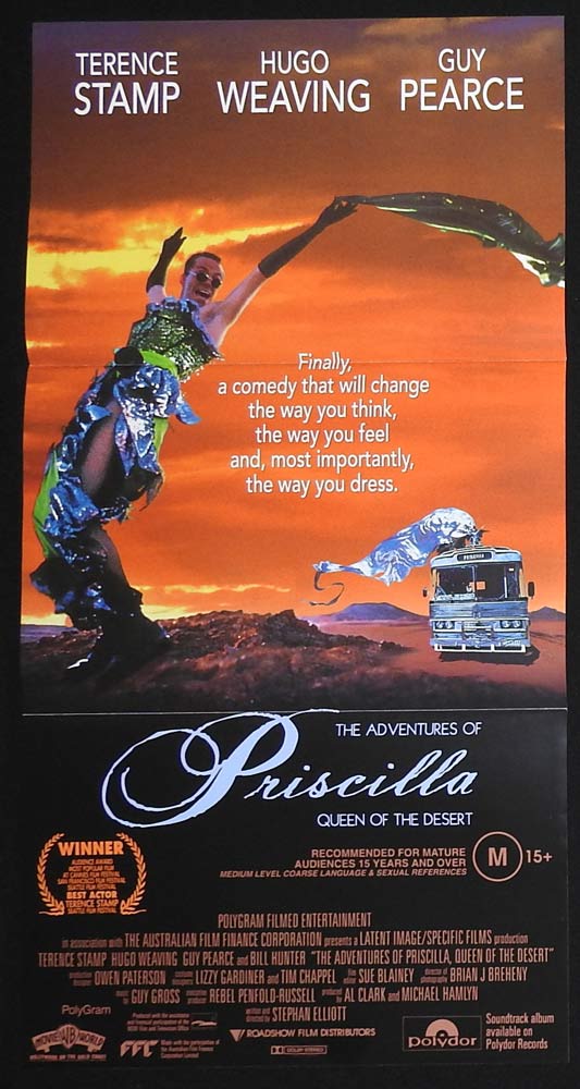 THE ADVENTURES OF PRISCILLA QUEEN OF THE DESERT Original Daybill Movie Poster Hugo Weaving