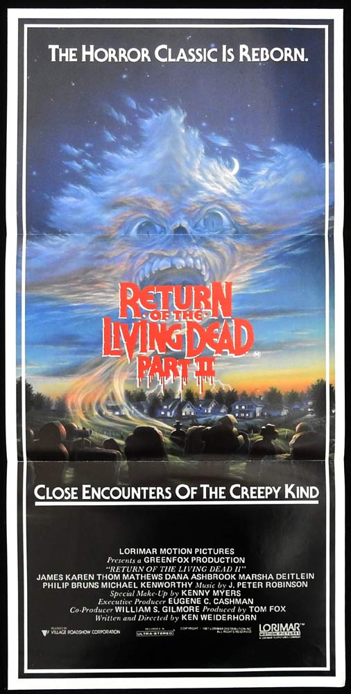 RETURN OF THE LIVING DEAD PART II Original Daybill Movie Poster Horror 2