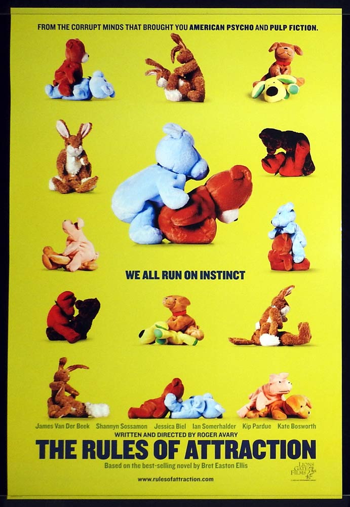 THE RULES OF ATTRACTION Original One Sheet Movie Poster James Van Der Beek Shannyn Sossamon