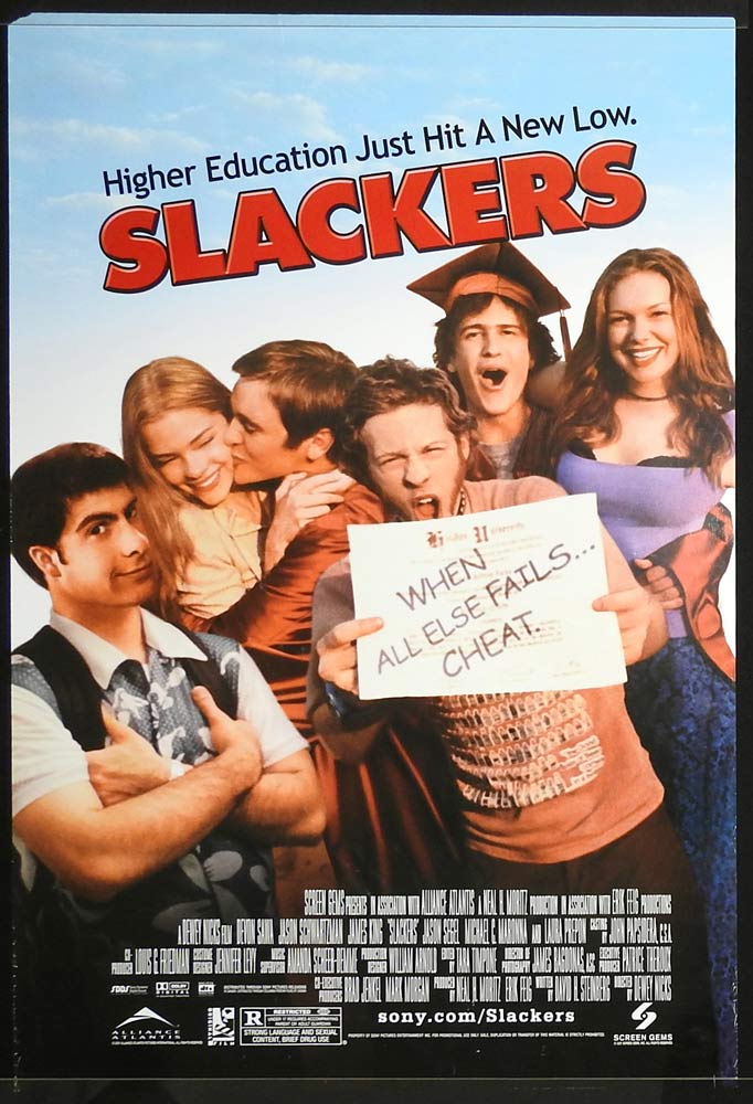 SLACKERS Original ADV US One Sheet Movie poster Jason Schwartzman Devon Sawa Jason Segel
