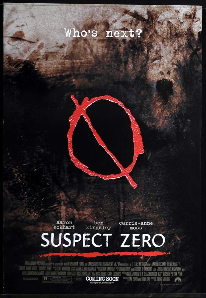 SUSPECT ZERO Original US One Sheet Movie Poster Aaron Eckhart Ben Kingsley Carrie-Anne Moss.