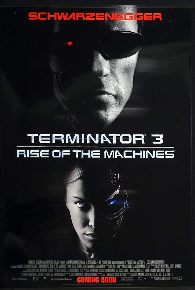 TERMINATOR 3 Original ADV US One Sheet Movie Poster Arnold Schwarzenegger Nick Stahl