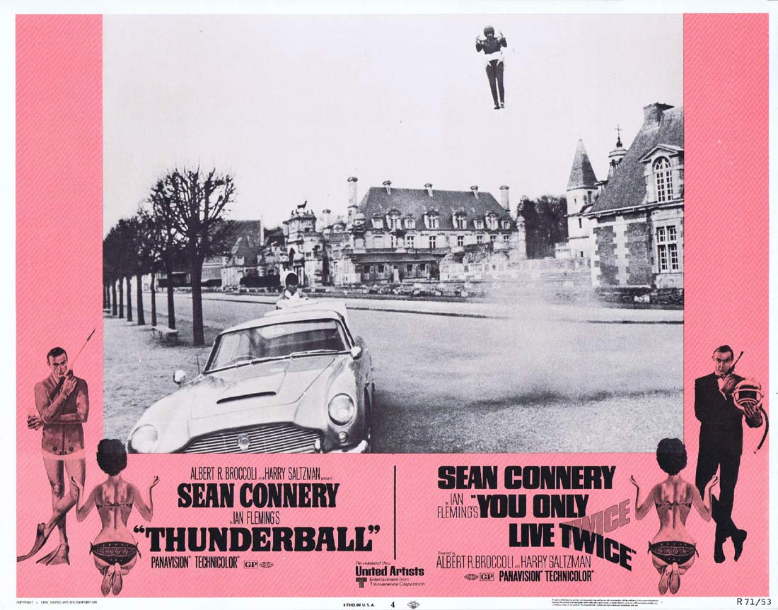 THUNDERBALL YOU ONLY LIVE TWICE Original 1971 Double Bill Lobby Card 4 James Bond