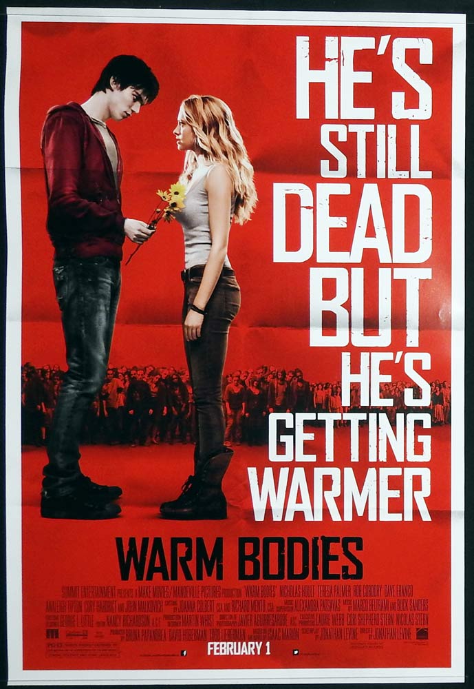 WARM BODIES Original US One Sheet Movie poster Nicholas Hoult Teresa Palmer