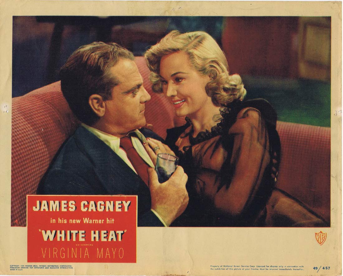 WHITE HEAT Original Lobby card 4 James Cagney Virginia Mayo Film Noir