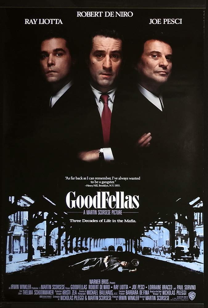 GOODFELLAS Original US INT One sheet Movie poster Robert De Niro Martin Scorsese