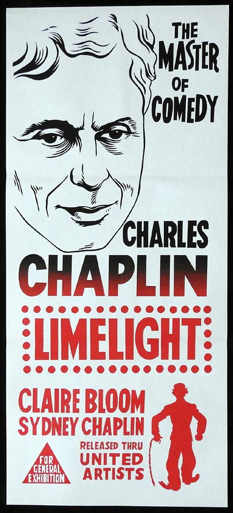 LIMELIGHT Original 1960s release Daybill Movie Poster Charlie Chaplin Buster Keaton